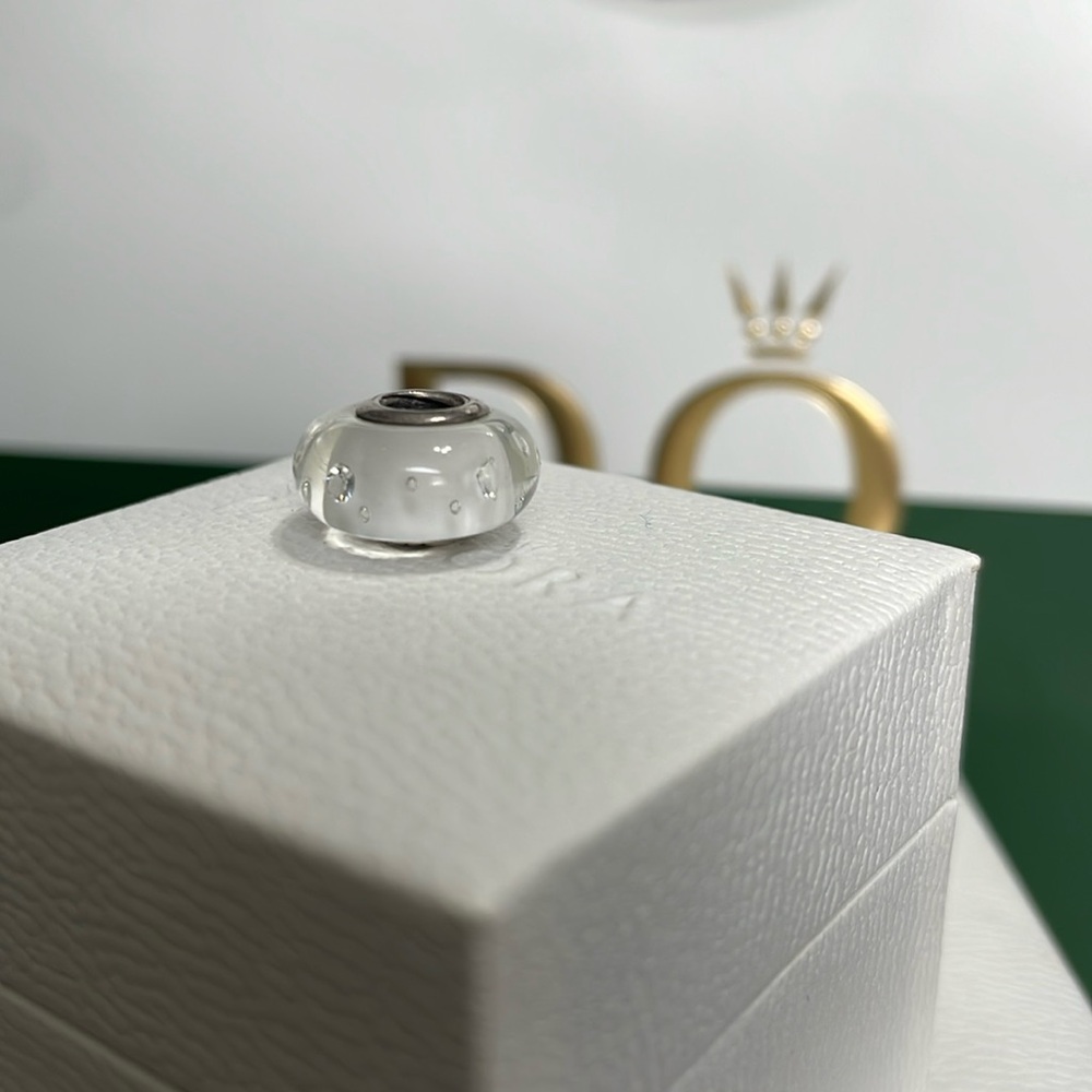 Pandora Clear Effervescent CZ Murano Charm RETIRED